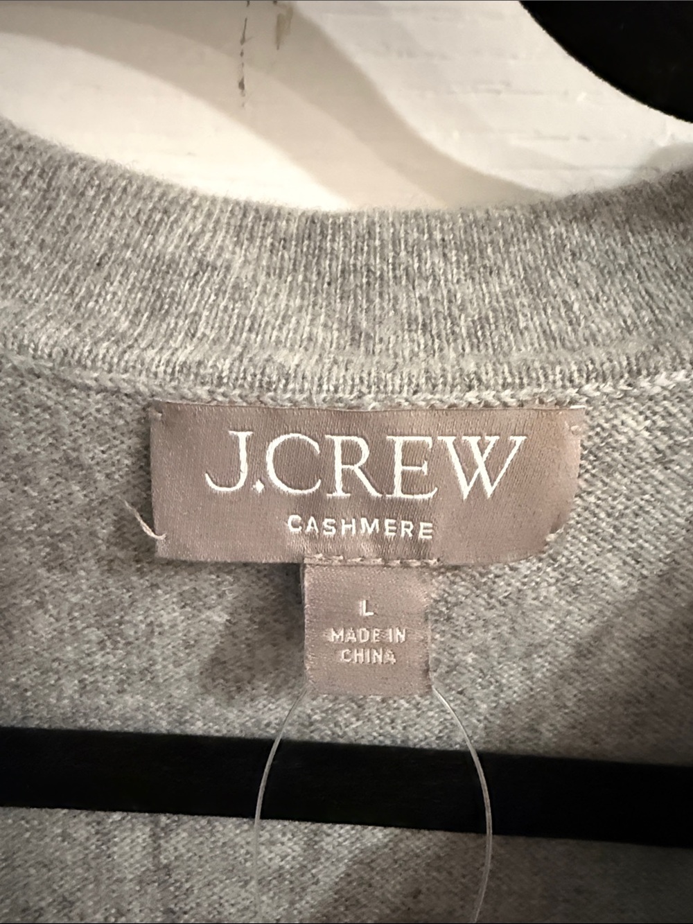 J. Crew Light Gray Cashmere CroppedShort-Sleeve V-Neck Polo Sweater - Picture 2 of 2